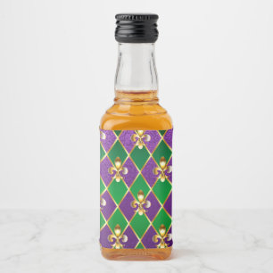 Jewelry Background Mardi Gras Liquor Bottle Label