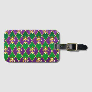 Jewelry Background Mardi Gras Luggage Tag