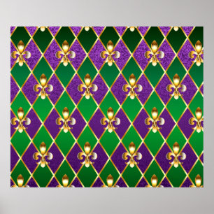 Jewelry Background Mardi Gras Poster