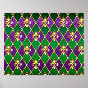 Jewelry Background Mardi Gras Poster