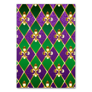 Jewelry Background Mardi Gras Table Number