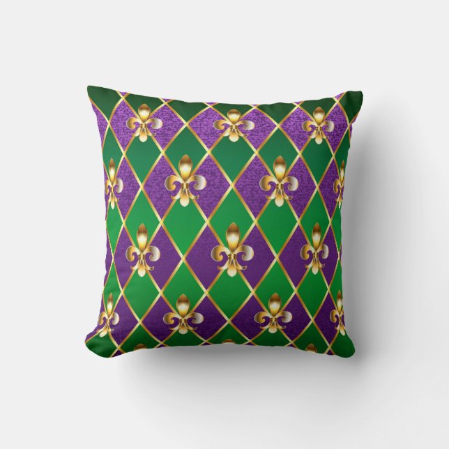 Jewelry Background Mardi Gras Throw Pillow (Front)