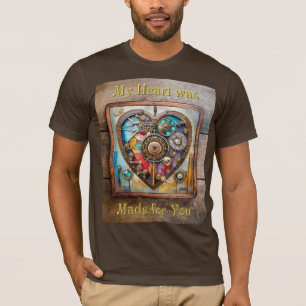 Jewels And Stained Glass Heart Steampunk Series T-Shirt