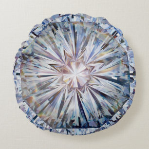 Jewels flower gemstone Diamond  Round Pillow