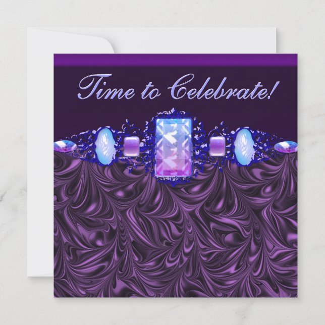 Jewels Lavender Purple Birthday Party Invitation (Front)