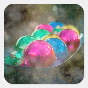 Jewels of the Forest Christmas Ornaments Square Sticker