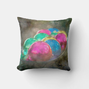 Jewels of the Forest Christmas Ornaments Throw Pillow