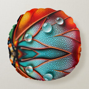Jewels on a Fiery Wing Round Pillow