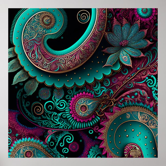 Jeweltone Paisley Poster 1 (Front)