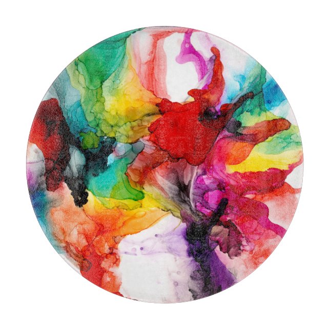 Jeweltone Prism - Watercolor Cutting Board (Front)