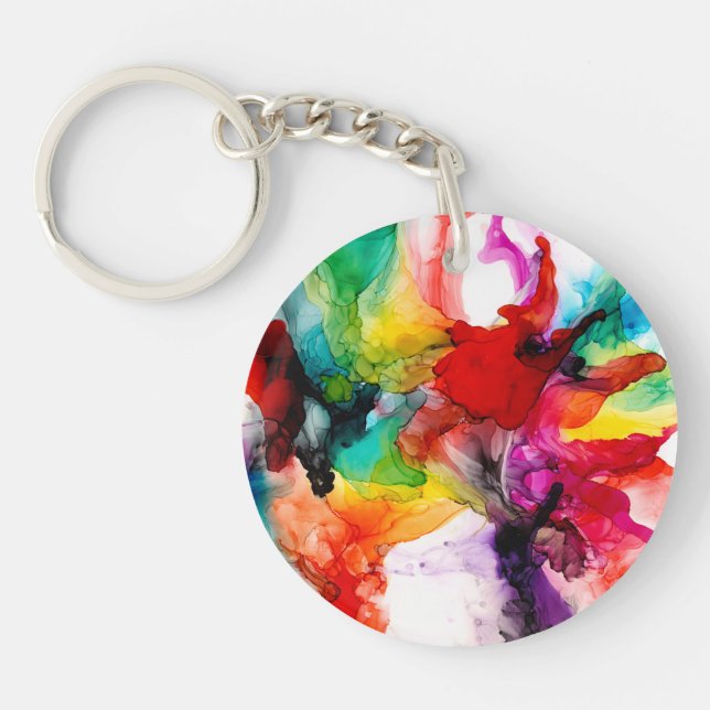 Jeweltone Prism - Watercolor Keychain (Front)