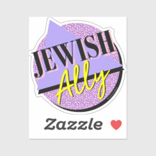 Jewish Ally Purple Yellow 90s Typography Retro
