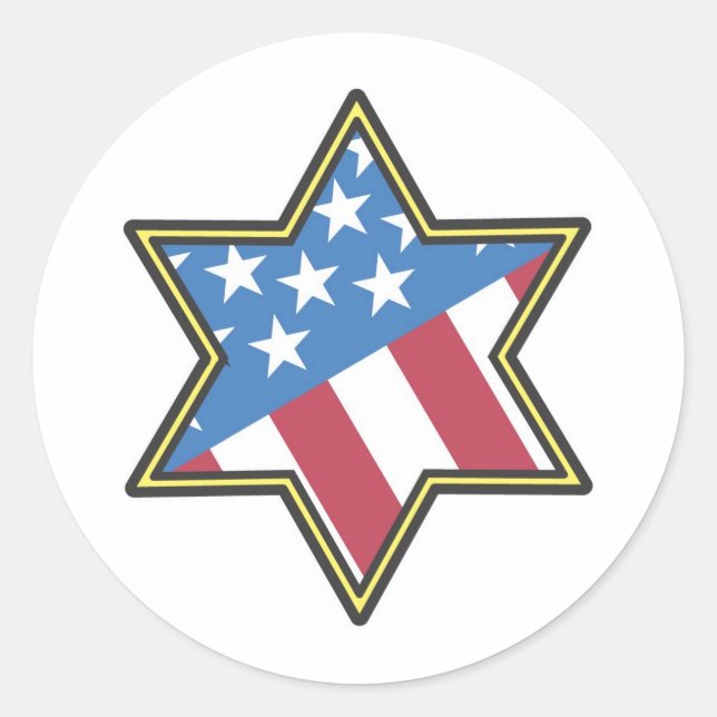 Jewish American Gifts for Hanukkah Classic Round Sticker (Front)