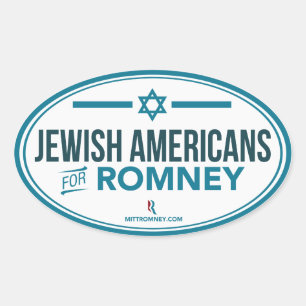 Jewish Americans For Mitt Romney 2012 Oval Sticker
