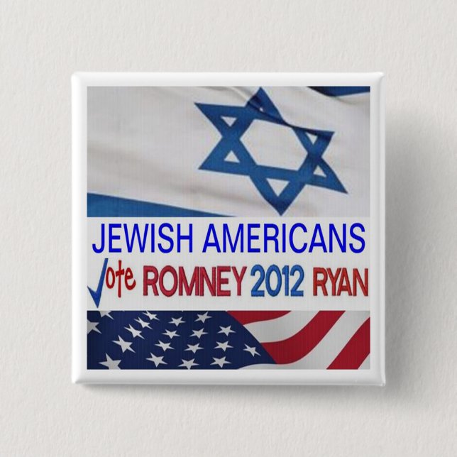 Jewish Americans for Romney Ryan 2012 Button (Front)