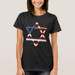 Jewish Americans Star Of David With Us Flag T-Shirt<br><div class="desc">Jewish Americans Star Of David With Us Flag Hanukkah Gift Shirt</div>