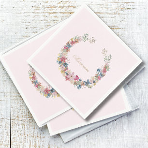 Jewish Baby Pretty Field Flowers Gold Colour  Napkin