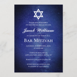 Jewish Bar Mitzvah Personalized Invitation