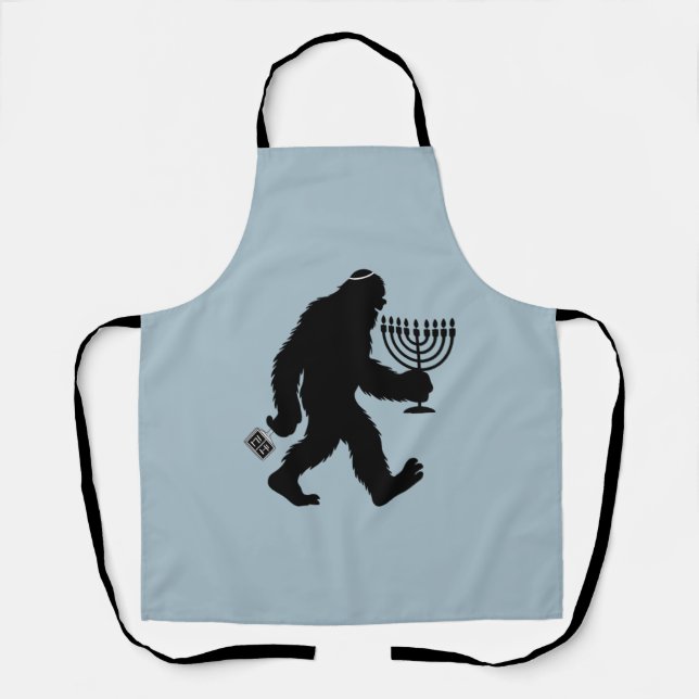 Jewish Bigfoot Hanukkah Chanukah Humour Hilarious  Apron (Front)