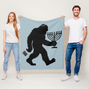 Jewish Bigfoot Hanukkah Chanukah Humour Hilarious Fleece Blanket