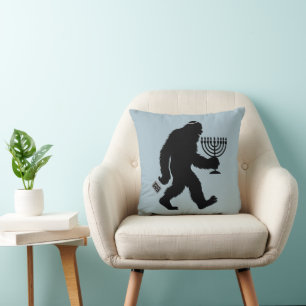 Jewish Bigfoot Hanukkah Chanukah Humour Hilarious  Throw Pillow