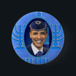 Jewish Button<br><div class="desc">Barack Obama Jewish Yarmulke Hanukkah Jew Hebrew Star of David Holiday Israel President Button</div>