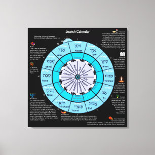 Jewish Calendar  Canvas Print
