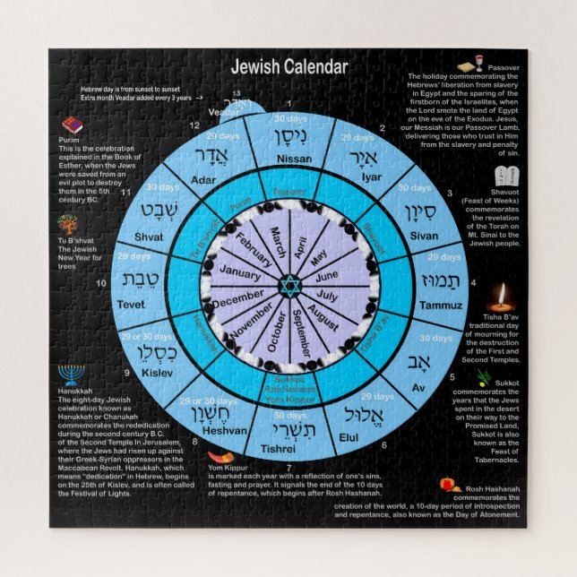 Jewish Calendar  Jigsaw Puzzle (Vertical)