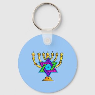 Jewish Candlesticks Keychain