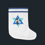 Jewish Cat Stars Large Christmas Stocking<br><div class="desc">Jewish Star and adorable cat wishing you Happy Jewish Holidays.</div>