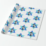 Jewish Cat Stars Wrapping Paper<br><div class="desc">Jewish gifts and gift ideas featuring beautiful Jewish Star of David with a wine glass in the centre.</div>