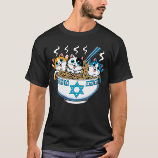 Jewish Cats Ramen Kitten Anime Hanukkah s Chanuka T-Shirt