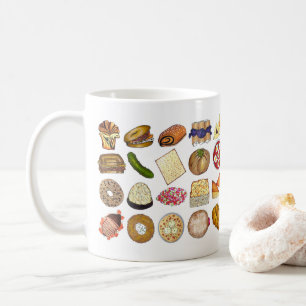 Jewish Cooking Cuisine Holiday Dinner Foods Print Coffee Mug