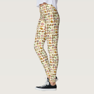 Jewish Cooking Cuisine Holiday Dinner Foods Print Leggings