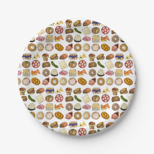 Jewish Cooking Cuisine Holiday Dinner Foods Print Paper Plate