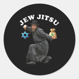 Jewish costume hanukkah clothing rabbi horah dance classic round sticker