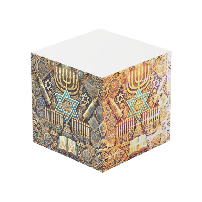 Jewish cube intricately designed (Front Angled)