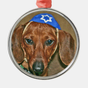 Jewish Doxie Metal Ornament