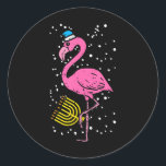 Jewish Flamingo Menorah Bird Lover Hanukkah Classic Round Sticker<br><div class="desc">Jewish Flamingo Menorah Bird Lover Hanukkah</div>