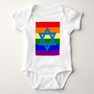Jewish Gay Pride Flag Baby Bodysuit