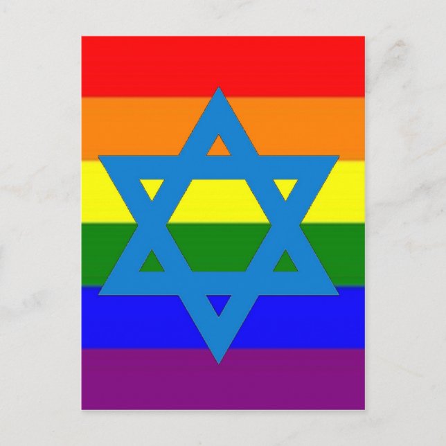 Jewish Gay Pride Flag Postcard (Front)
