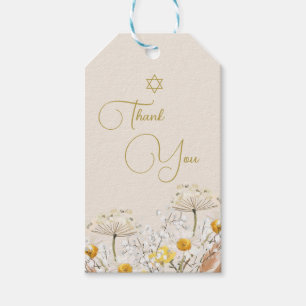 Jewish Girl Baby Naming Wildflowers Thank You Gift Tags