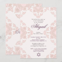Jewish Girl Custom Baby Naming Pink  