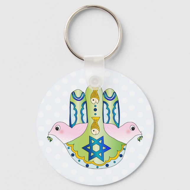 Jewish Hamsa Keychain (Front)