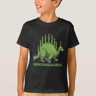 Jewish Hanukkah Dinosaur Menorah Jew Dino Fans T-Shirt