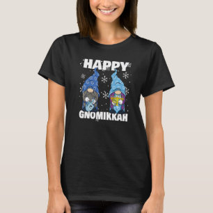 Jewish Hanukkah Menorah Dreidel Gnome Happy Gnomik T-Shirt