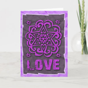 Jewish: Hearts and Star of David Mandala Love Card