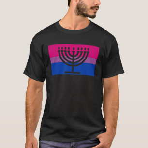 Jewish Hebrew Menorah Gay Bisexual Pride Flag Part T-Shirt