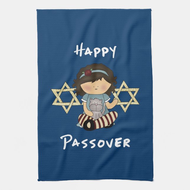 Jewish Holiday Celebrations Kitchen Towel (Vertical)