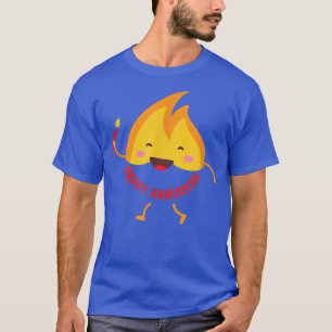 Jewish Holiday Hanukkah Candle Flame Saying Happy  T-Shirt